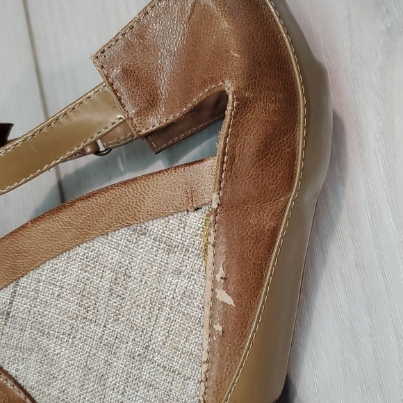 Anthropologie Antelope Karise  Ankle Leather Wedge Sandals Shoes sz 39/8 - Picture 9 of 12